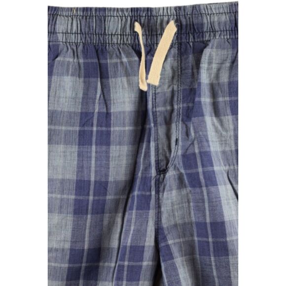 Free Assembly Blue Plaid Boys Dock Short Pull On Drawstring Size XL (14/16) 011 - Picture 4 of 4